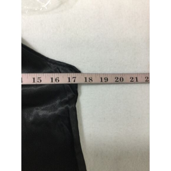 BEWICKED SZ L black satin lace trim cami 2 piece short sleep pajama set NWT 0B1 - Picture 9 of 11